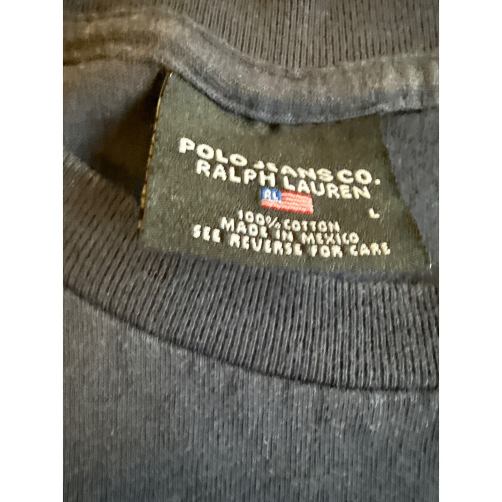 Ralph Lauren Polo Jeans Co RL Logo T Shirt Mens Large Y2K Navy Graphic Tee - Picture 3 of 8